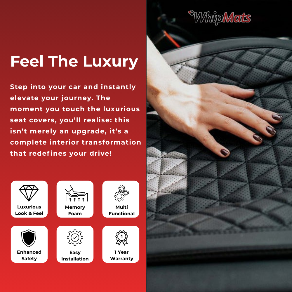 Black & White Diamond Quilted Leather Car Seat Covers