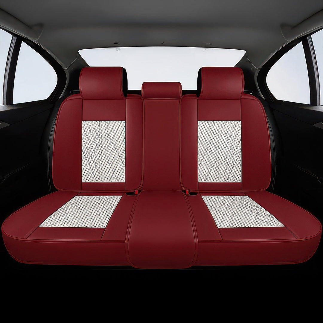 Beige & Red Seat Covers